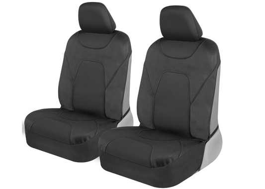 PIC AUTO Car Seat Cover, Sparkly Crystal Bling Glitter with Black Leather, Two Front Set Waterproof Automotive Seat